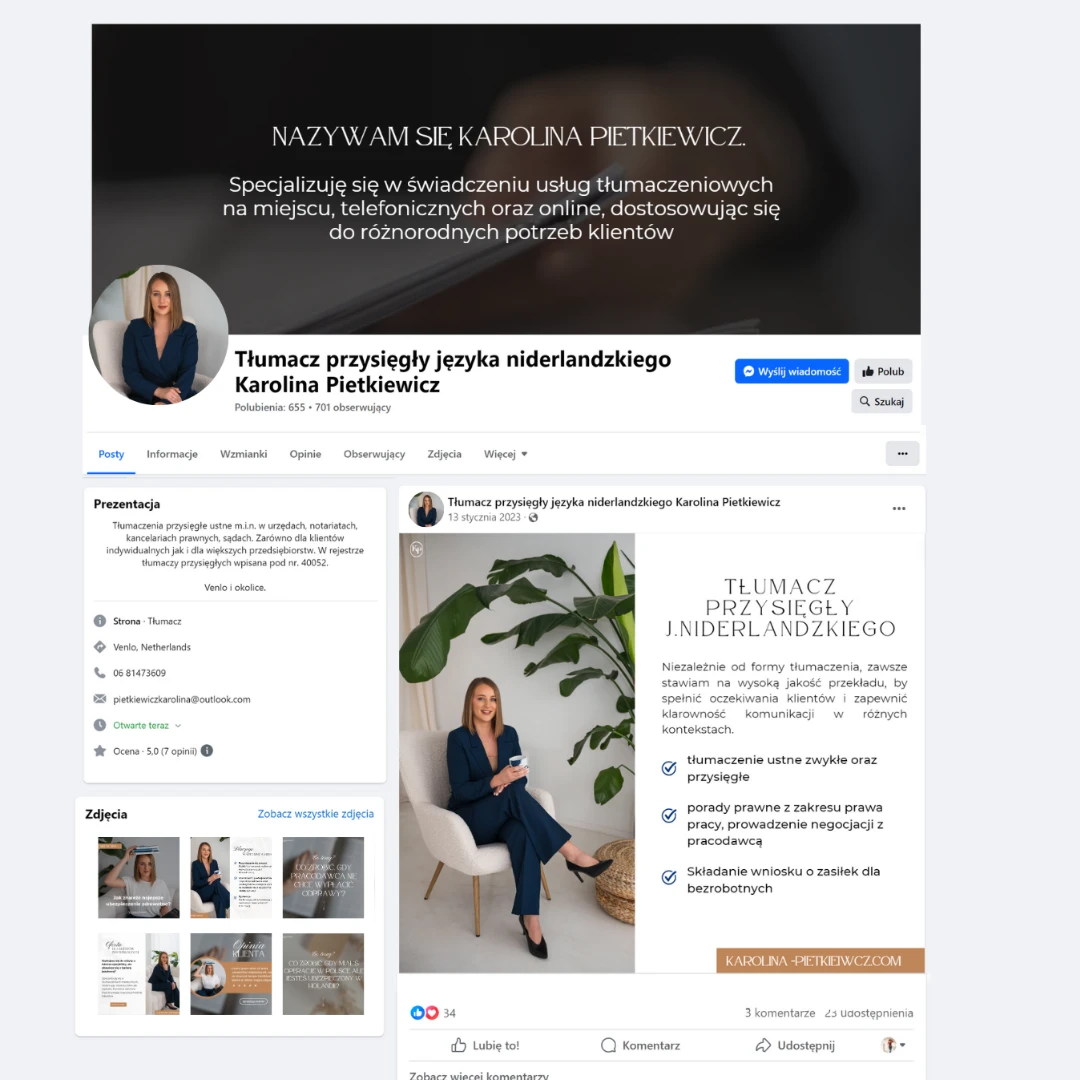 Szablony na Facebooka zaprojektowane dla marki Karoliny Pietkiewicz